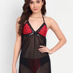FIMS Satin Floral Lace Baby Doll-picture-32