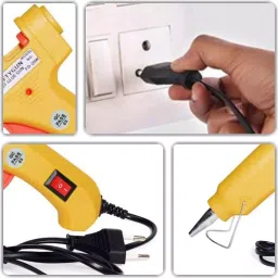 CRAFTYGUN 20 W Standard Temperature Glue Gun with 6 Sticks ON OFF Switch & Indicator 7 mm Stick Diameter Yellow, (YEELOO)MINI-20WWT-6-ST image 3