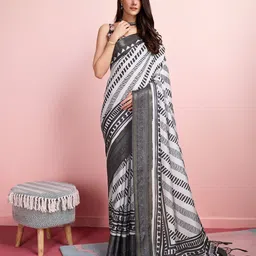 Ishin Ethnic Motifs Printed Zari Saree-image-61