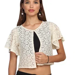 MORDEN MUSE Women Crop Button Shrug-image-75