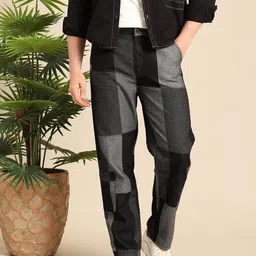 Mast & Harbour Men Checked Relaxed Fit High-Rise Light Fade Pure Cotton Jeans-picture-11