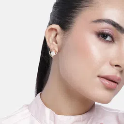 Estele Gold-Plated CZ Contemporary Studs-image-32