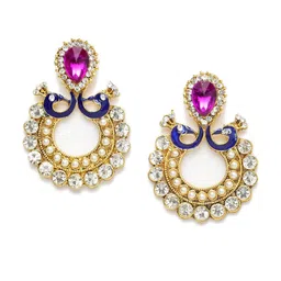 ANIKAS CREATION Purple Contemporary Chandbalis image 2