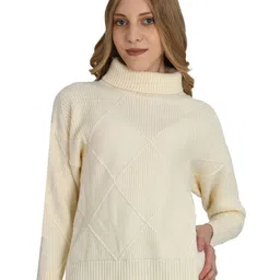 StyleCast Self Design High Neck Long Sleeves Pullover Sweater-picture-24