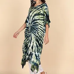 CORSICA Women Abstract Printed Extended Sleeves Kaftan Kurta image 3