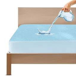 GADDA CO Waterproof Terry Queen Size Bed Protector - Blue-picture-27