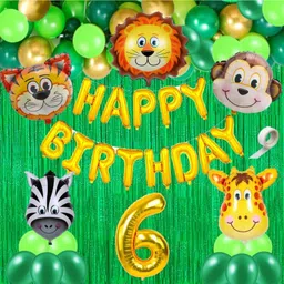 Surprise Decor 40 Pcs 6th Birthday Decoration For Boys Animal Theme Birthday Party Decorations (Pack of 40, Multicolor)-image-42