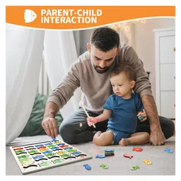 BitFeex Magnetic Alphabet Numbers Fishing Game Wooden Magnetic Fishing Catching Game image 2