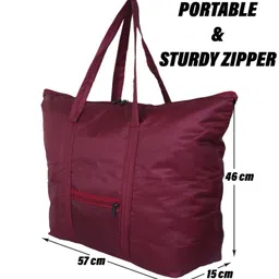 Kuber Industries Storage Bag  Clothes Storage Bag  Storage Bag with Handle  Parachute Shopping Bag  Grocery Hand Bag  Foldable Storage Bag  Front Pocket Storage Bag  Pack of 2  Multi image 3