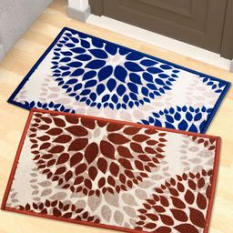 Athom Living 2-Pcs Brown & Blue Printed Anti-Slip Doormats-picture-42