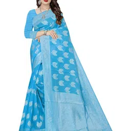 Florence Woven Design Zari Pure Cotton Banarasi Saree-picture-11