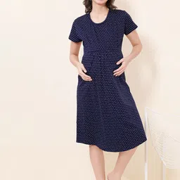 QUIRA Women Abstract Printed Regular Nightdress-image-43