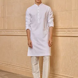 Tasva Printed Cotton Thread Work Mandarin Collar Straight Kurta-picture-24