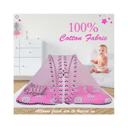 Babytoons Cotton Modern Toddler Mosquito and Insect Protection Net/Mattress (0-12 Months, Pink) image 4