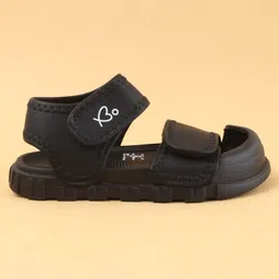Babyoye Sandals With Velcro Closure with Brand Logo - Black image 4