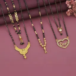 Bhanu diam Gold-Plated Brass Mangalsutra-picture-25
