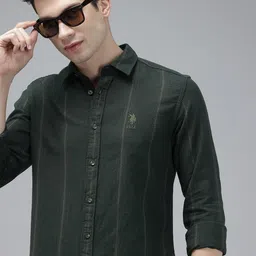 U.S. Polo Assn. Denim Co. Vertical Stripes Pure Cotton Casual Shirt-picture-17