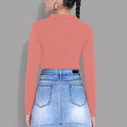 Maheshvi Women Shirt Collar Long Sleeves Fitted Top image 4