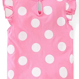 Babyhug Cotton A-Line Half Sleeves Tops With Floral Graphics & Polka Dot Print Pack of 3 - Navy Pink & Yellow image 5