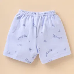 Zero Interlock Knit Half Sleeves Shorts Night Suit With Animal Print - Lavender image 5