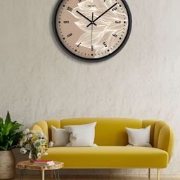 OLIVE TREE Black & Brown Printed Contemporary Wall Clock-picture-4