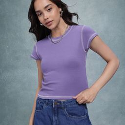 The Roadster Life Co. Women Contrast Stitch T-shirt-picture-37