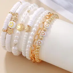 Zaphariq Set Of 7 Artificial Beaded Elasticated Bracelet-picture-25