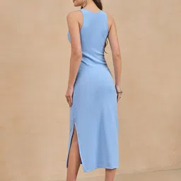 COLOR CAPITAL Women Round Neck Bodycon Midi Dress image 3