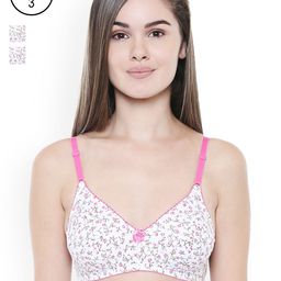 Bodycare Pack of 3 Off-White Floral Print Bras E1553WWW-picture-0