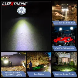 AllExtreme EX6FD2S 6 LED Round Fog Light with Switch Spot Beam Driving Lamp Universal for Motorcycle, Car, SUV and Bikes (15W, White Light, 2 PCS) image 2