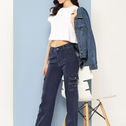 CORSICA Women Blue Cotton Stretchable Jeans-picture-40