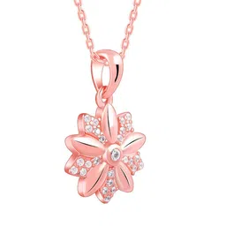 GIVA Rose Gold-Plated Floral Pendants with Chains image 2