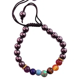 Apnisanskriti Unisex 7 Chakra Hematite Stone Bracelet-picture-35
