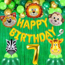 Surprise Decor 40 Pcs 7th Birthday Decoration For Boys Animal Theme Birthday Party Decorations (Pack of 40, Multicolor)-picture-13