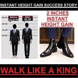 Bxxy Men Textured Round Toe Mid-Top Lace Up Elevator Brogue Formal Shoes image 3