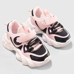 Oh! Pair Sneaker Shoes with Lace & Velcro Closure - Pink image 2