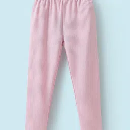 Kookie Kids Full Sleeves Top & Leggings Set with Pop Corn Texture Detailing - Pink image 3