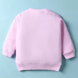 Zero Fleece Knit Full Sleeves Night Suit with Animal Embroidery & Patch - Pink image 3