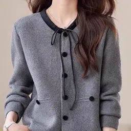 StyleCast Women V-Neck Self Design Cardigan Sweaters-image-76