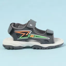 Cute Walk by Babyhug Velcro Closure Sandals with 3D Applique - Grey image 4