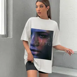 Stylecast X Hersheinbox Printed Drop-Shoulder Sleeves Oversized Pure Cotton T-shirt-picture-15