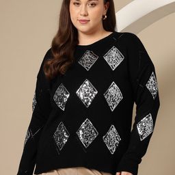 Sztori Plus Size Sequin Acrylic Pullover-picture-5