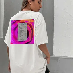 Stylecast X Hersheinbox Printed Drop-Shoulder Sleeves Oversized Pure Cotton T-shirt image 3