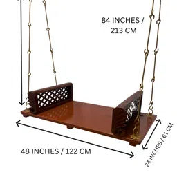 JAIRI TRADERS Brown Wooden Swings image 5