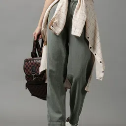 SHOWOFF Women Olive Green Cotton Jeans-picture-36