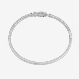 Kushal's Fashion Jewellery Rhodium-Plated Zircon-Studded Bangle image 2