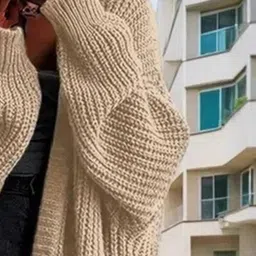 StyleCast x Revolte Women Self Design Long Sleeves Longline Shrug image 3