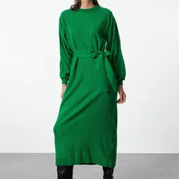 Trendyol Cuffed Sleeves A-Line Midi Dress image 1