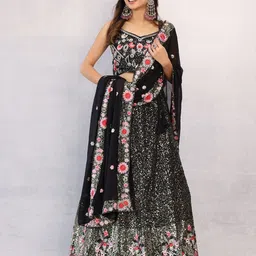 Futra Gabha Embellished Sequinned Ready to Wear Lehenga & Blouse With Dupatta image 3