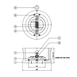 Leader 4 Inch,100 mm Cast Iron Dual Plate Check Valve CI 085 image 2